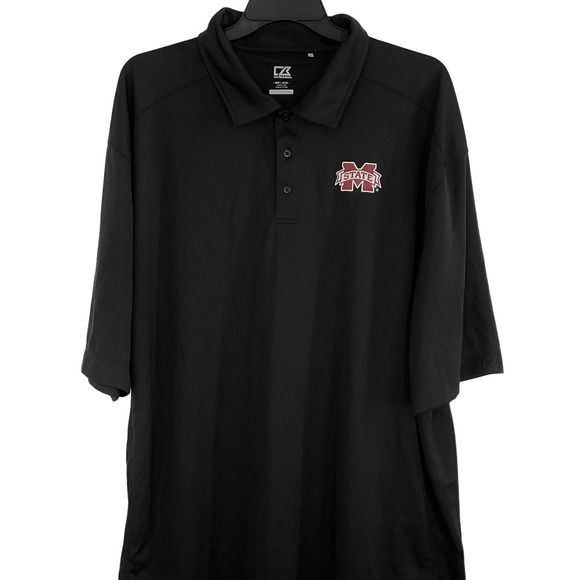 Cutter & Buck Mississippi State Bulldogs‎ Polo Shirt Mens 4XT Black - Picture 2 of 10